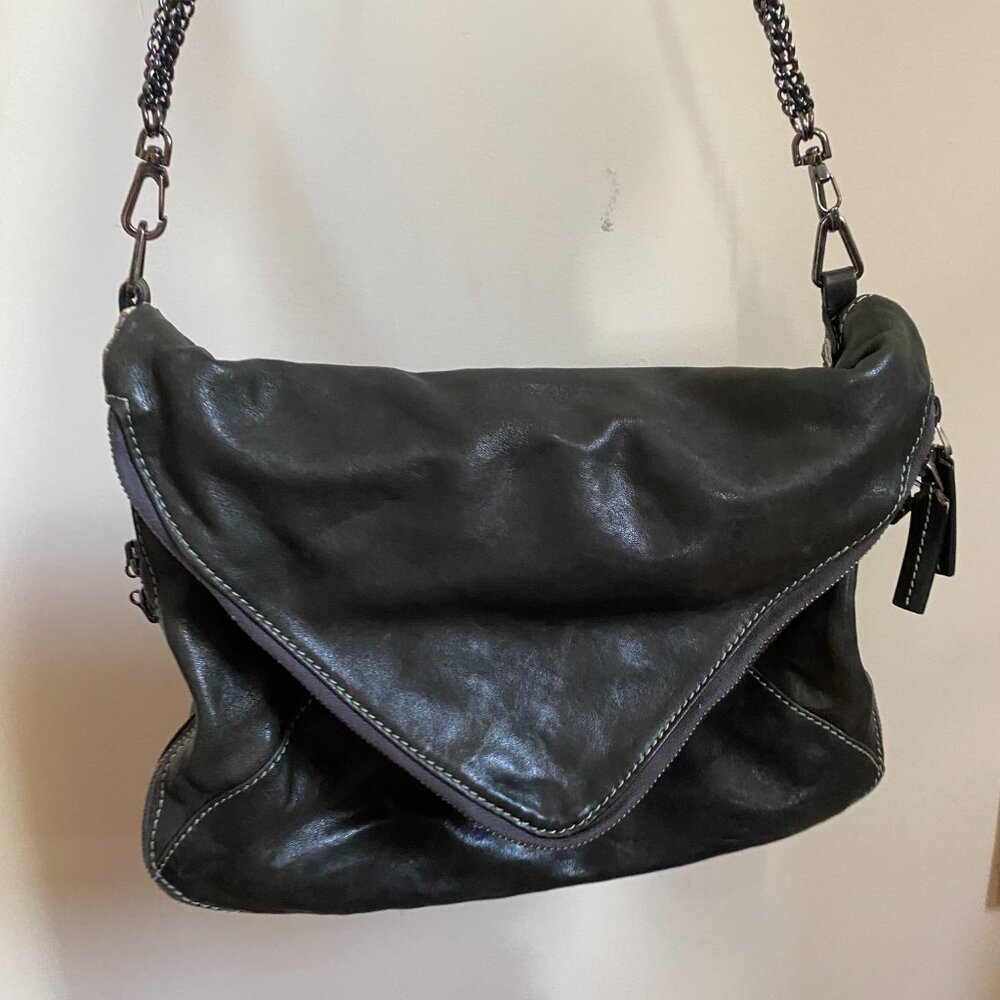 Y2K vintage BOYY Leather Python double flip Shoulder Bag